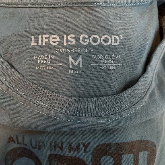 LIFE IS GOOD MENS CRUSHER LITE LONG SLEEVE T-SHIRT ALL UP IN MY GRILL MEDIUM - Picture 7 of 7